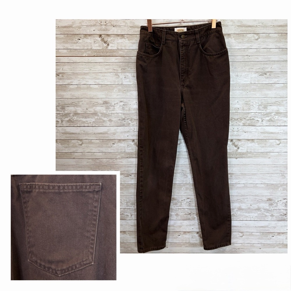 Talbots Petite Womens 4P Jeans Brown Straight Leg 100% Cotton